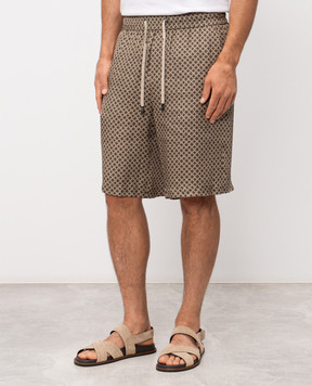 Peserico Brown shorts with logo print R5423508191