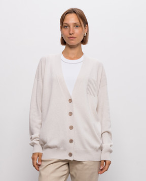 Peserico Beige cardigan made of wool, silk and cashmere A99207F12A9283