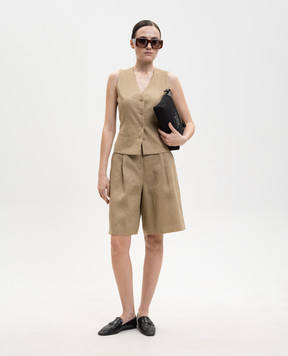 Max Mara Brown linen CARAVAN Bermuda shorts MSTCARAVAN
