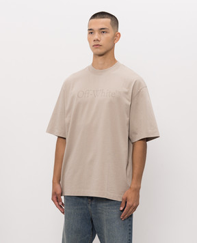 Off-White Beige T-shirt with logo print 44MAA120S26J00H