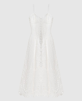 Charo Ruiz Solace white midi dress with embroidery 263614