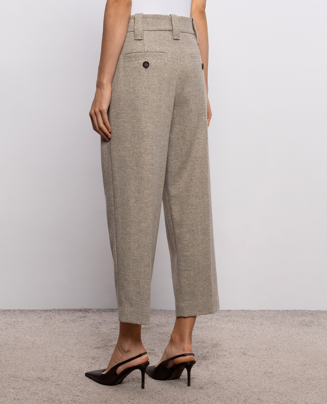 Beige wool pants Brunello Cucinelli 4