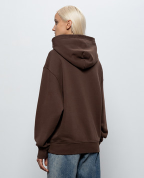 Palm Angels Brown hoodie with logo PAMBB003FL001w