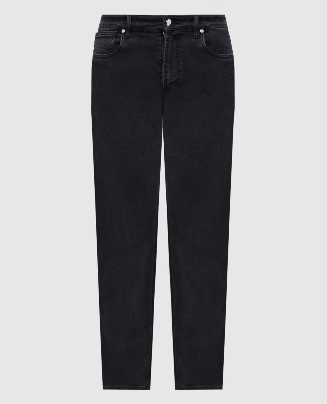 

Grey jeans with logo patch Enrico Mandelli