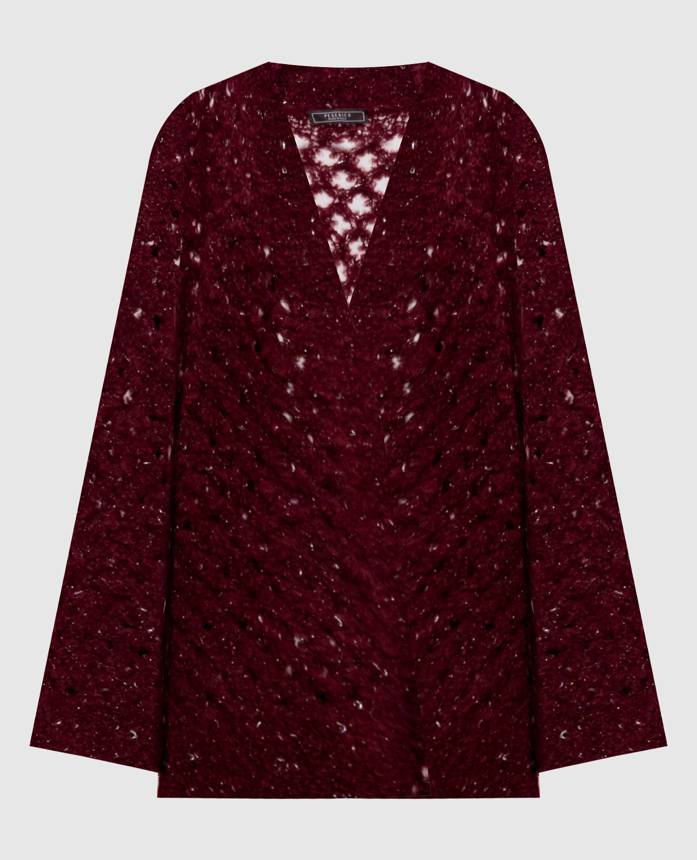 Burgundy openwork cardigan with alpaca wool Peserico