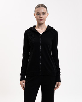 Ermanno Scervino Life Black cardigan with wool and cashmere D494M706XJO