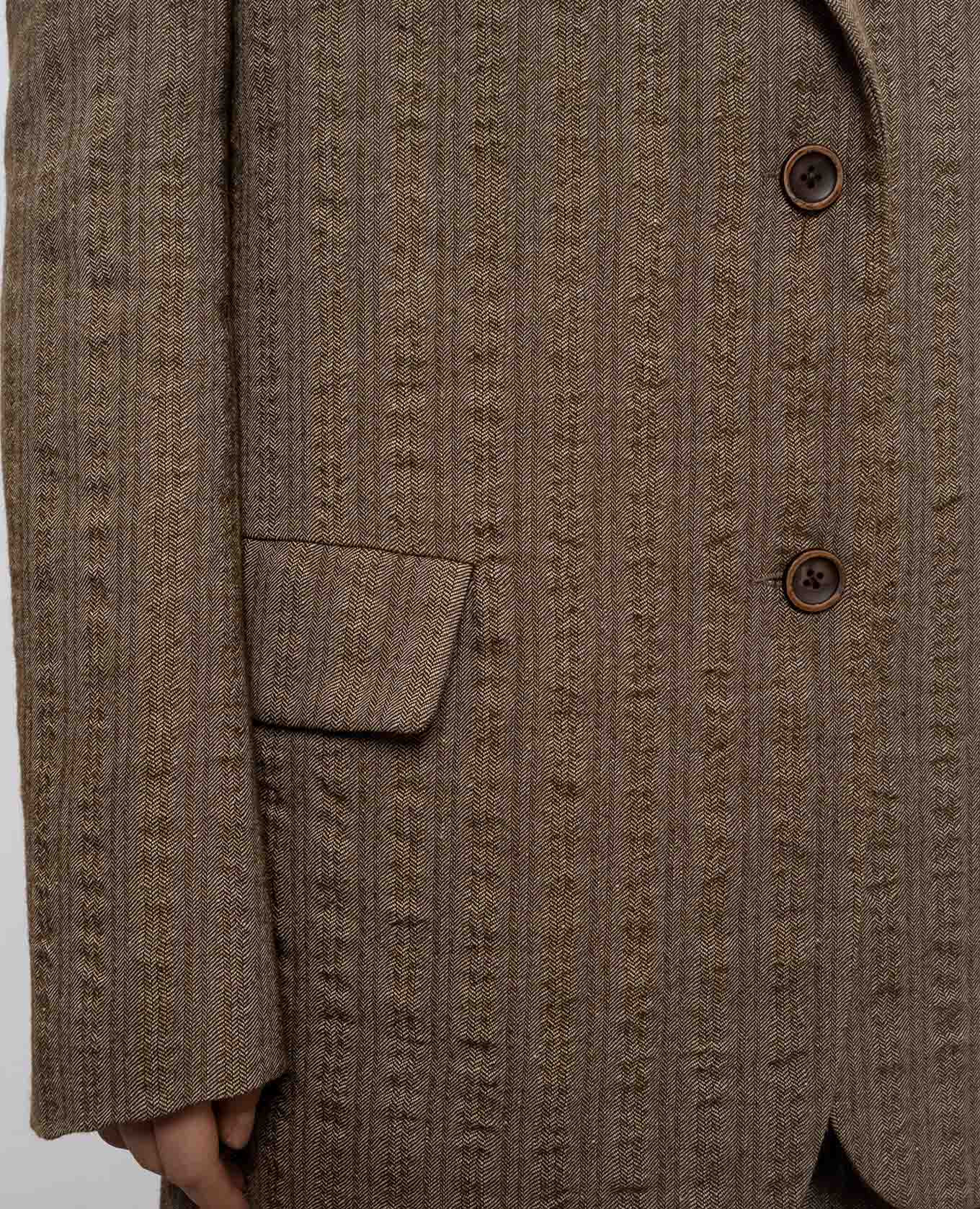 

Brown double-breasted wool and linen jacket UMA WANG