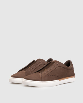 Fendi Brown nubuck City sneakers 7E1937AY1X