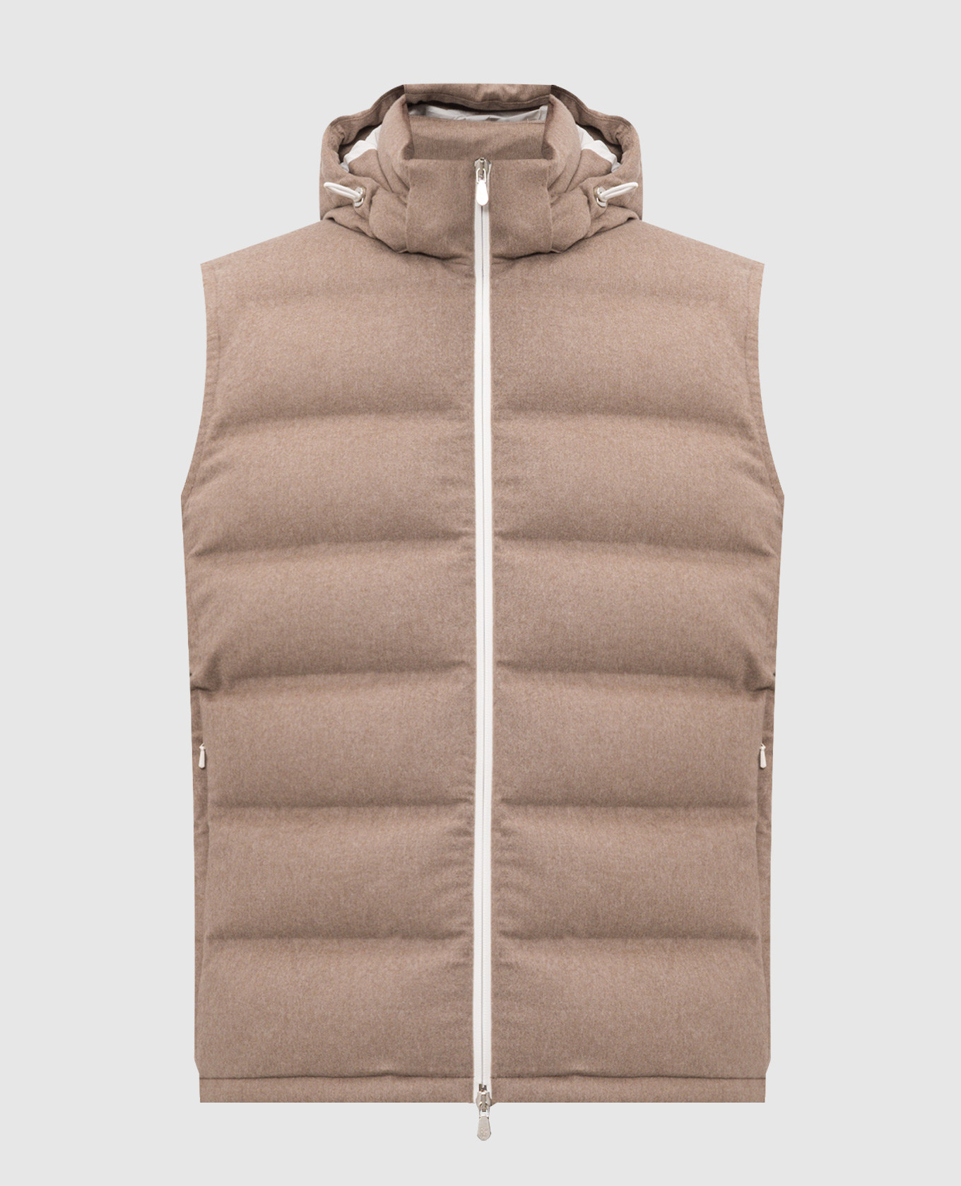 Brown down vest made of wool