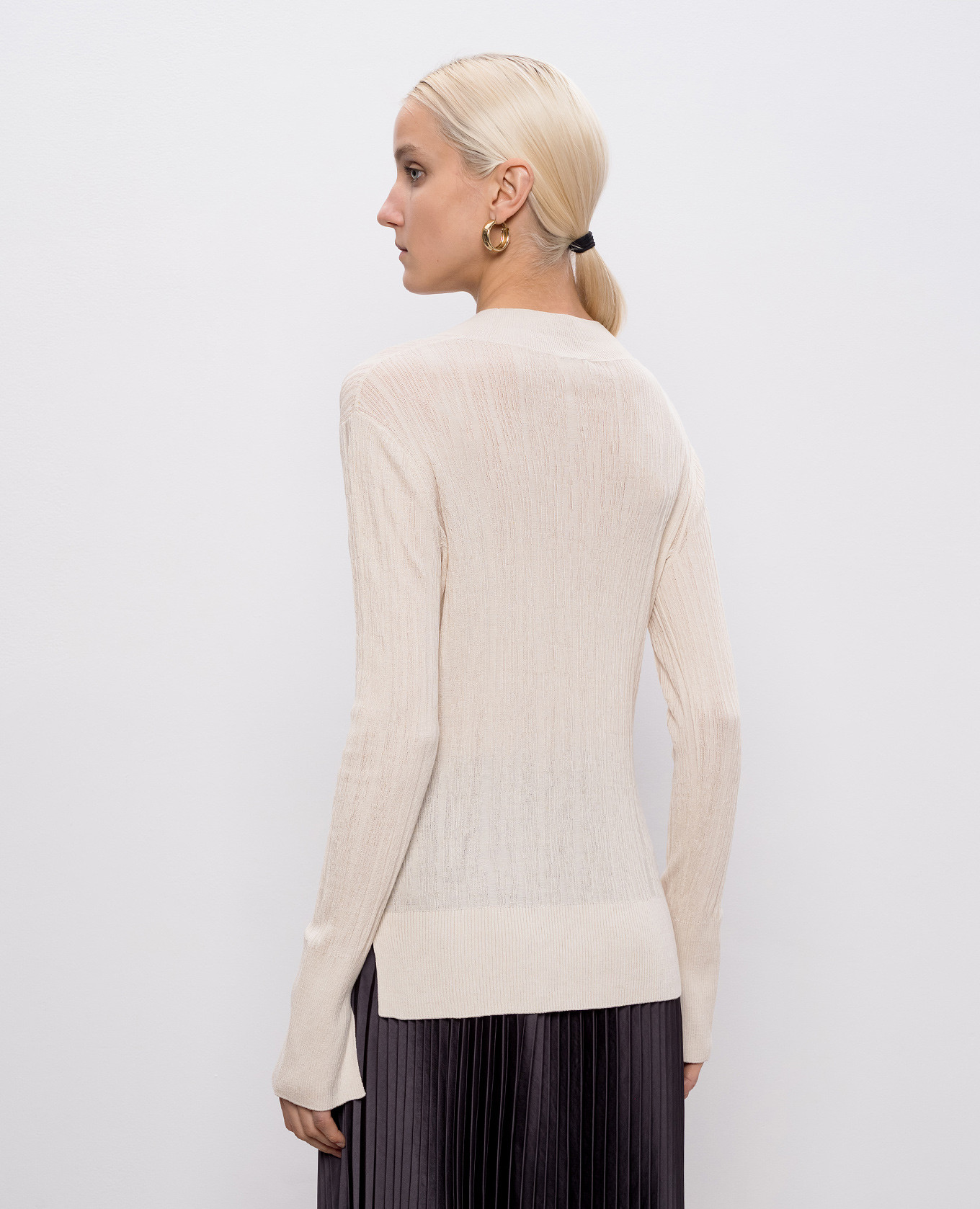 Beige Jardin pullover with silk JOSEPH 4