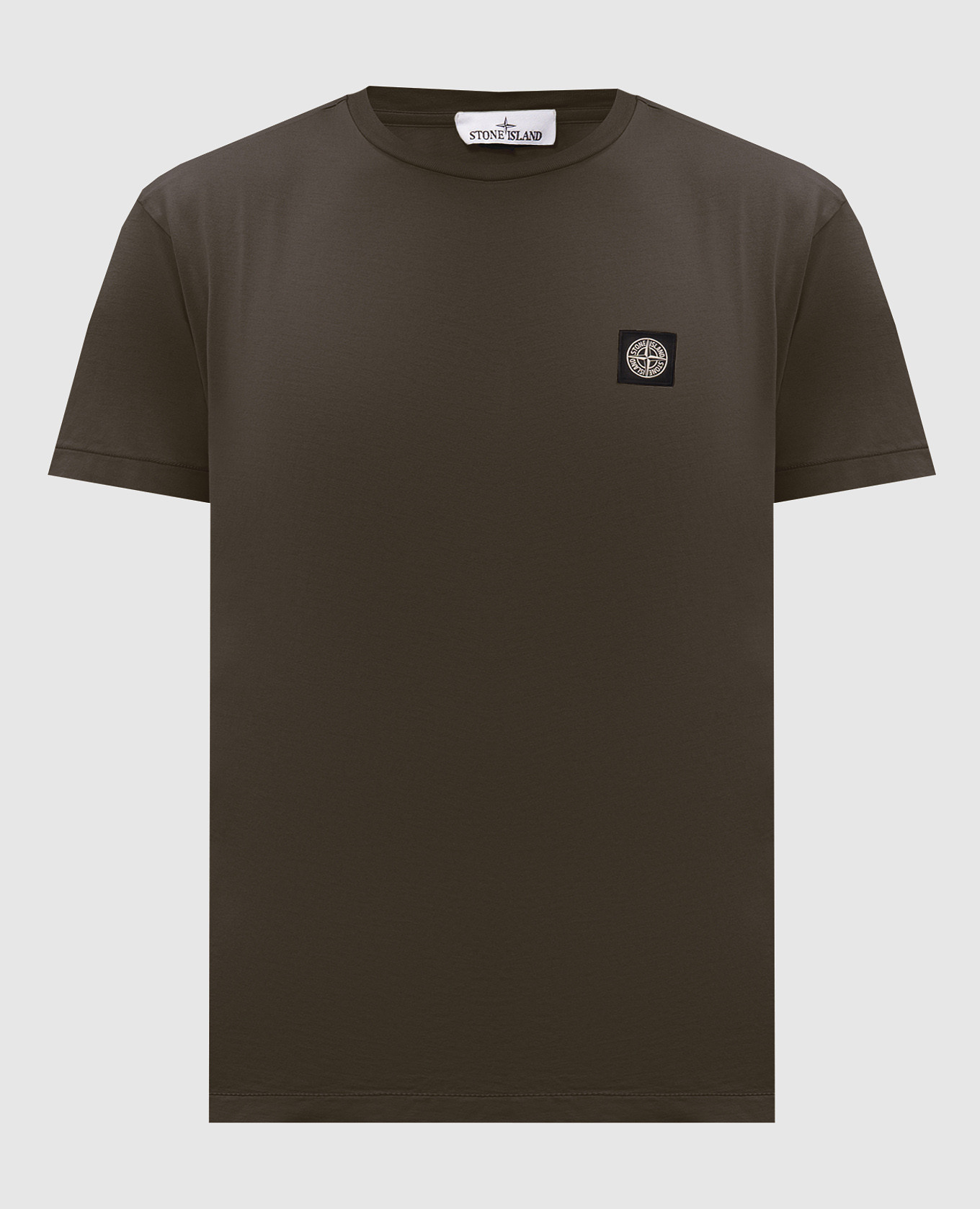 Khaki T-shirt with logo patch