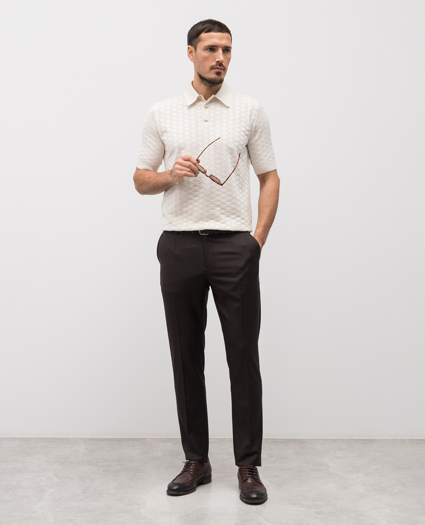 White patterned silk polo shirt Dolce&Gabbana 2