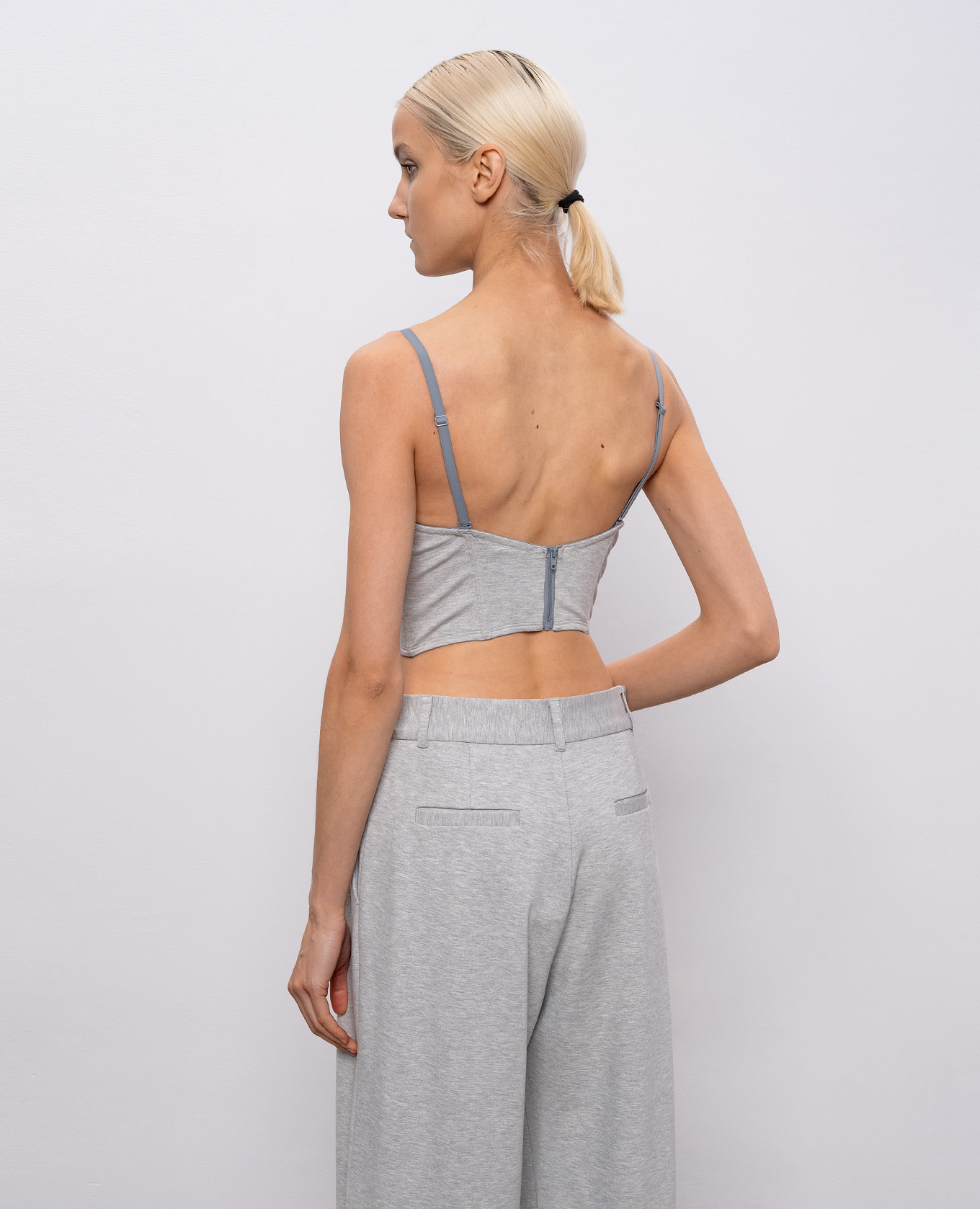 Grey melange bustier top Twinset 4