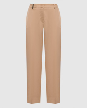 Peserico Brown pants with brand patch P0471801964