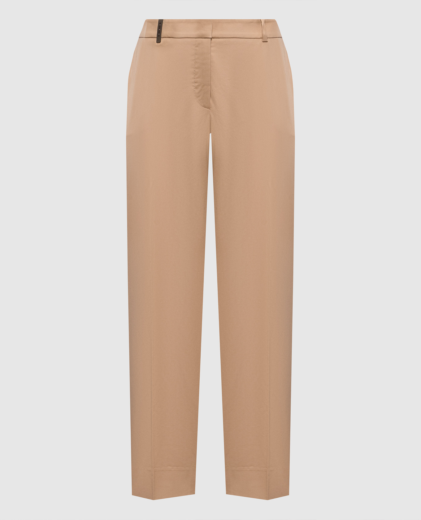 Brown pants with brand patch Peserico