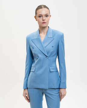 Jacob Lee Blue double-breasted wool jacket WB0005SS26BS