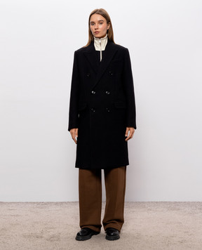 Ami Paris Black double-breasted wool coat FCO111WV0078