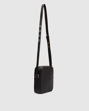 Thom Browne Black leather bag with logo UAG189AL0090