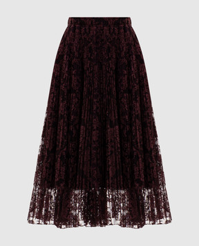 Ermanno Scervino Burgundy skirt with embroidery D492O370EYF