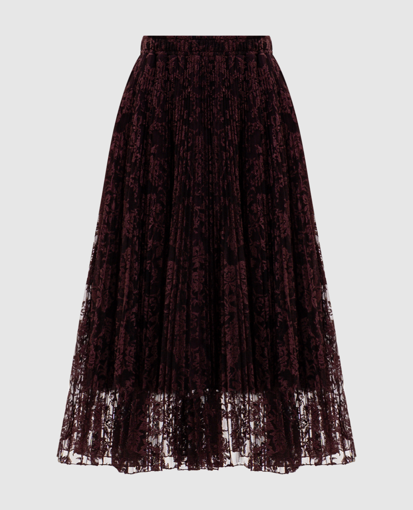Burgundy skirt with embroidery