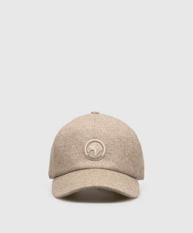 Beige silk and cashmere cap