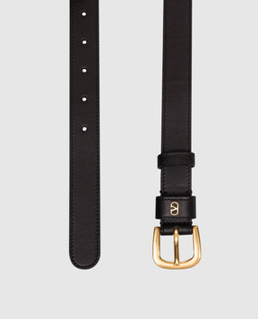 Valentino Black leather belt VLogo 8W2T0SM1PPU