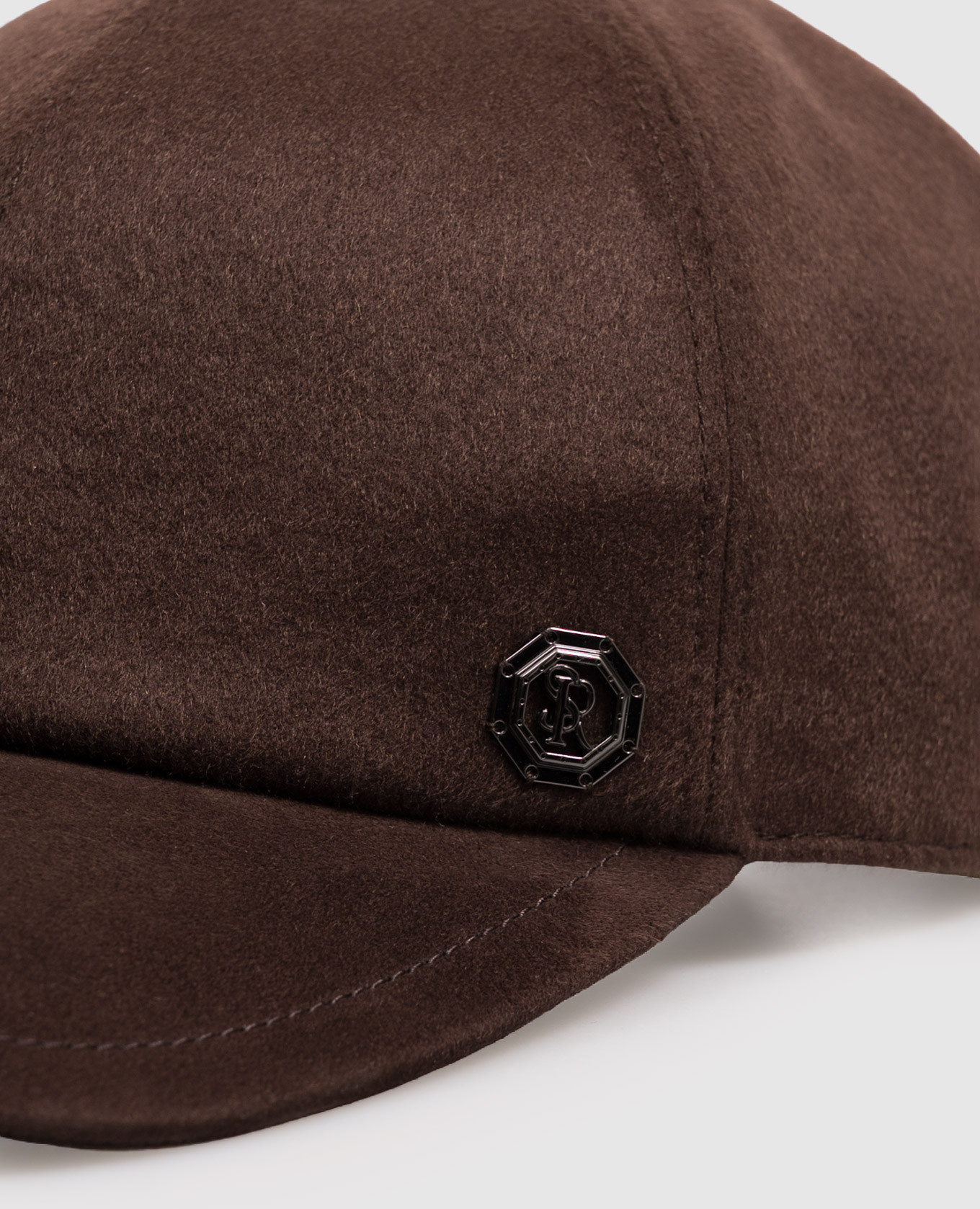 Brown cashmere and suede cap Stefano Ricci 4