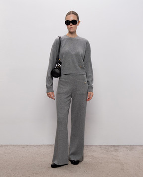 Victoria Beckham Gray Luna wool and cashmere jumper 1426KJU007701A
