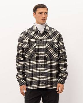 Dolce&Gabbana Shirt-style jacket with patterned wool G9CKYTFQZAK