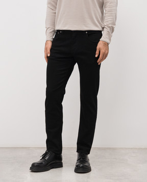 Dolce&Gabbana Black slim jeans with logo GY07CDG8OW8