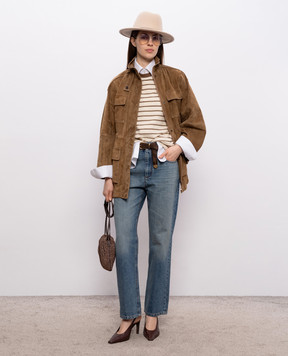 Brunello Cucinelli Brown suede jacket MPCAI7853