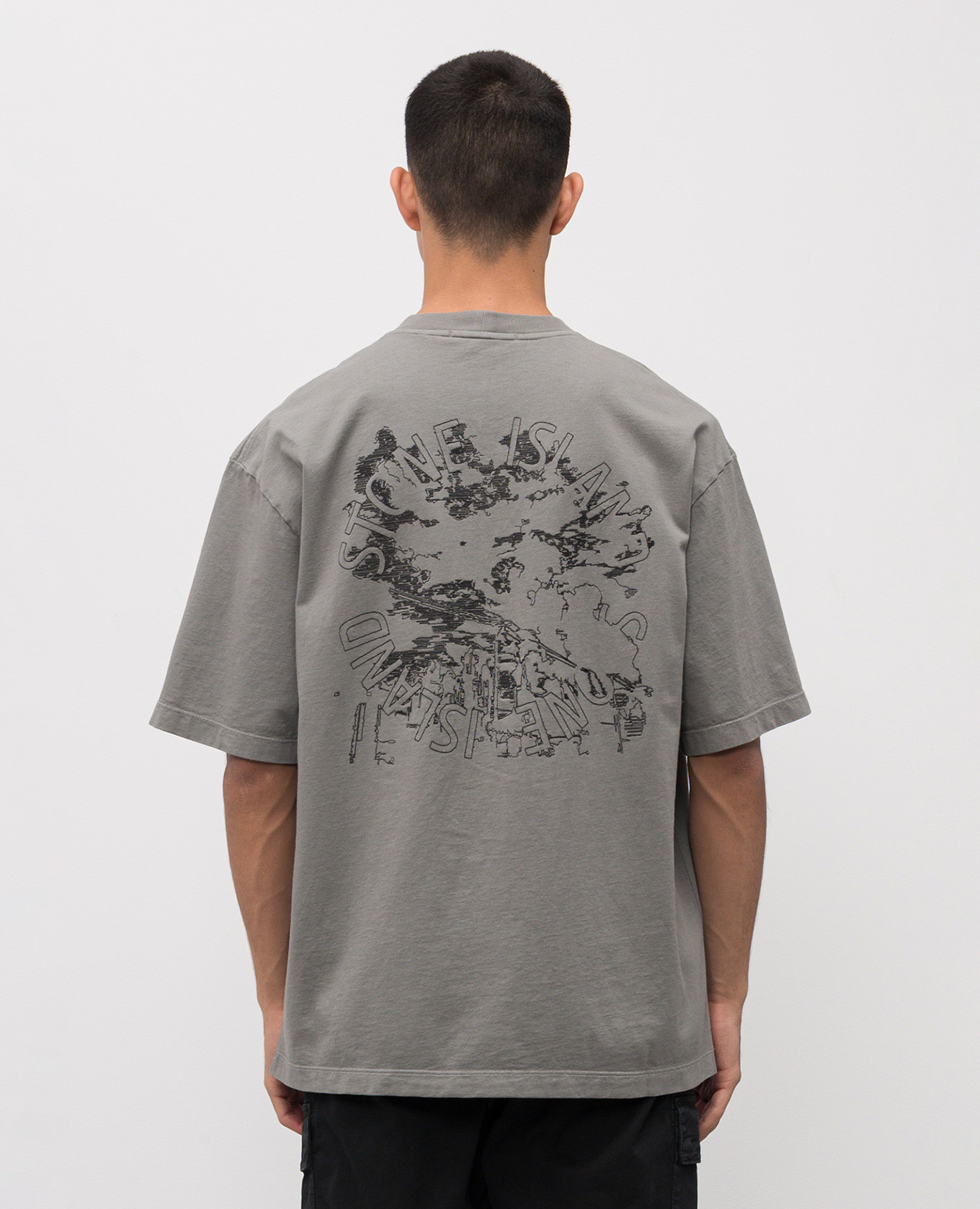 

Grey T-shirt with embroidered logo Stone Island