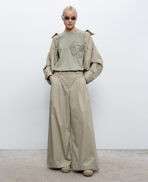 3.1 Phillip Lim Khaki T-shirt with applique S26110380PJB