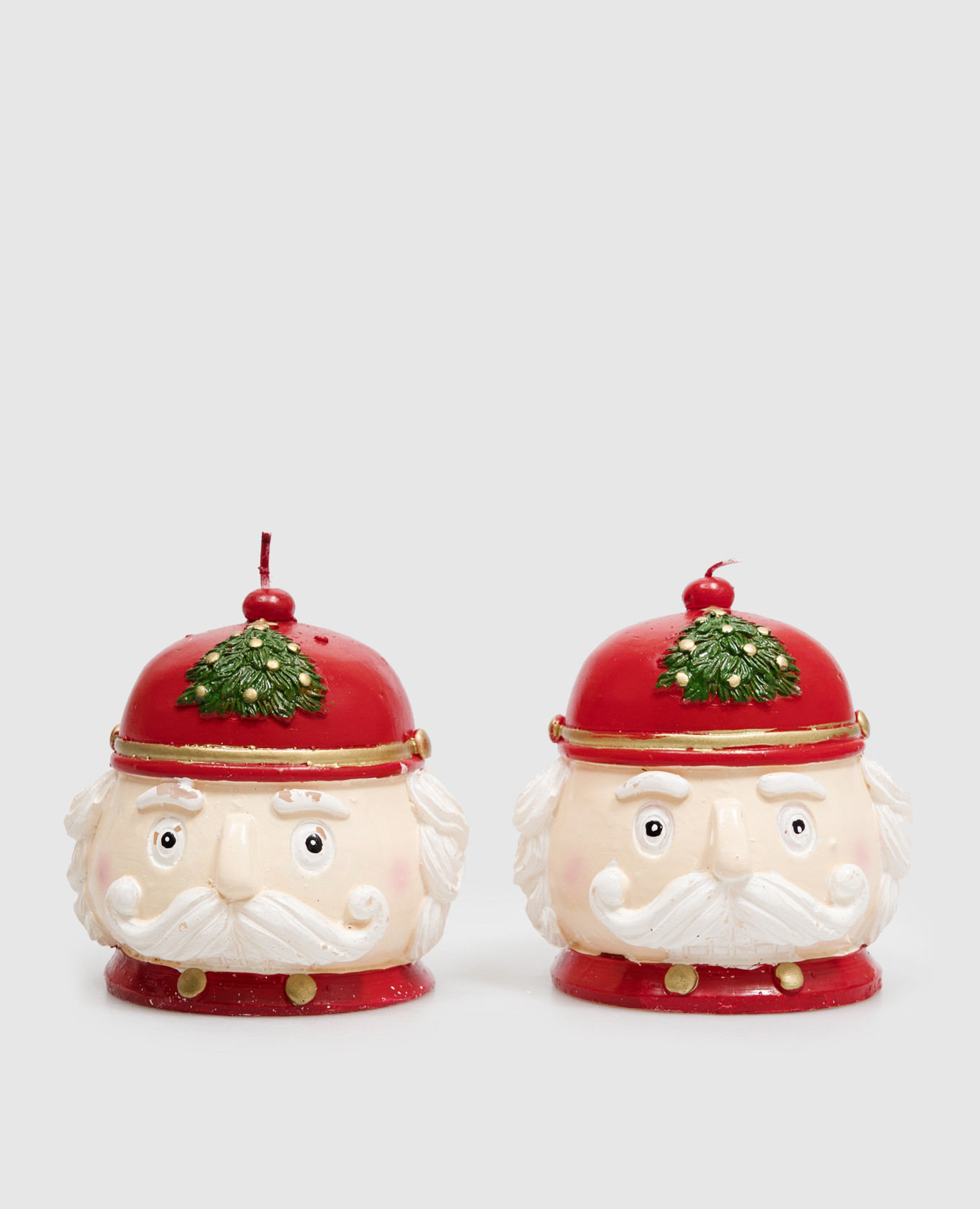 Set of Christmas candles in the shape of a Nutcracker soldier EDG