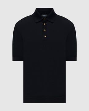 Stefano Ricci Black silk polo shirt K616215P14F26101