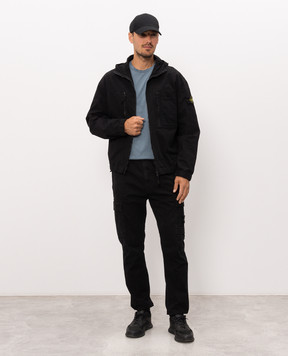 Stone Island Blue T-shirt with logo patch L2S152100027S0013