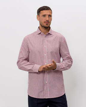 Brunello Cucinelli Burgundy striped shirt MY6490627