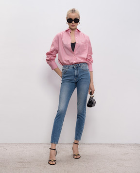 Dolce&Gabbana Blue skinny jeans with logo patch FTC67DG8OC7