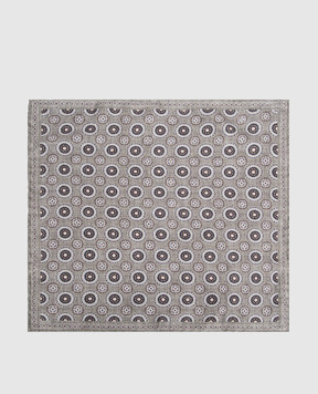 Brunello Cucinelli Green double-sided silk pachet scarf MI8980091