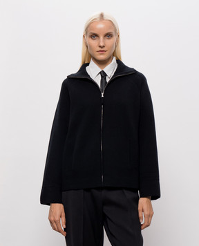 Allude Black wool and cashmere cardigan 26517602