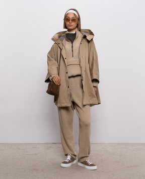Brunello Cucinelli Beige cashmere sweater with zipper M12250004P