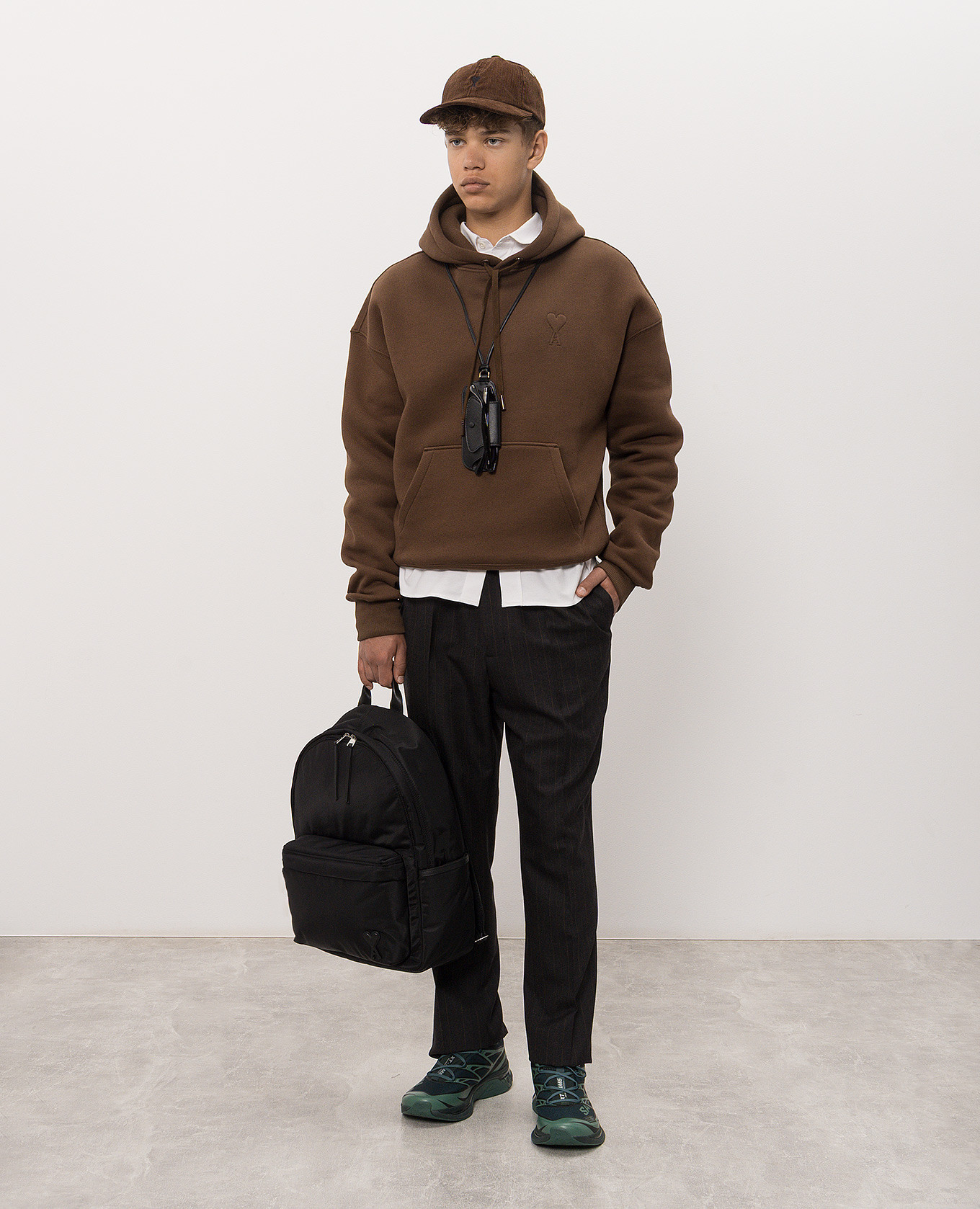 Brown insulated hoodie Ami Paris 2