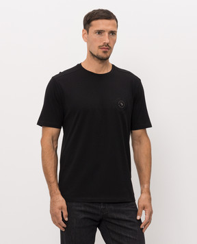 Stefano Ricci Black T-shirt with embroidered logo MNH6305410803