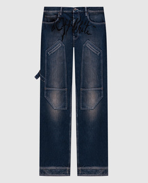 Off-White Blue distressed cargo jeans 44XYA196S26D002