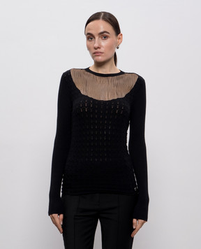Twinset Black jumper with logo 252AT3020