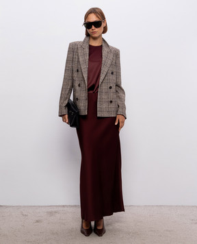 Brunello Cucinelli Double-breasted alpaca wool check jacket MG5577359P