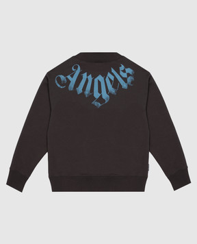 Palm Angels Children's black insulated sweatshirt with logo print F6PAJBSW058