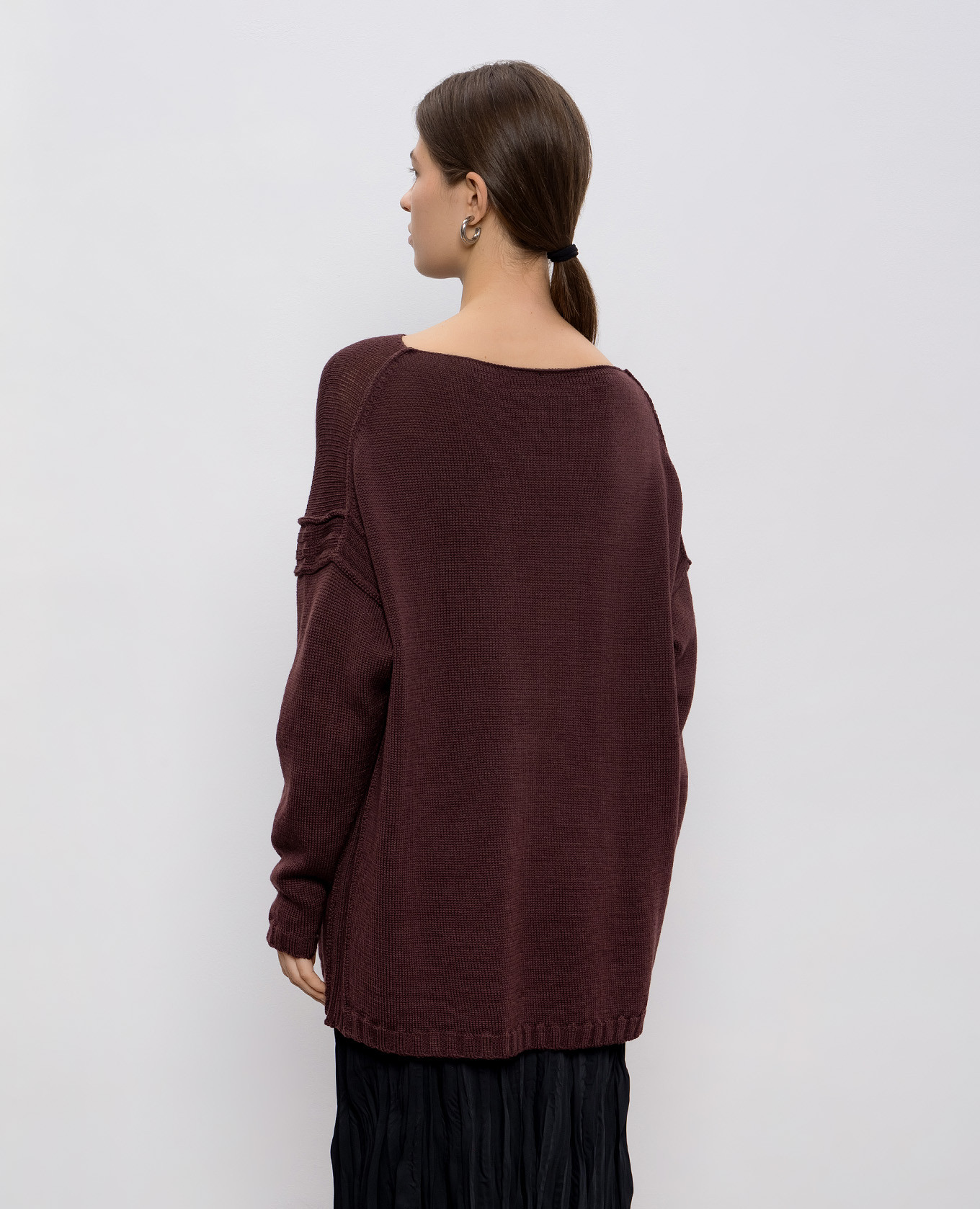 Burgundy merino wool sweater Masnada 4