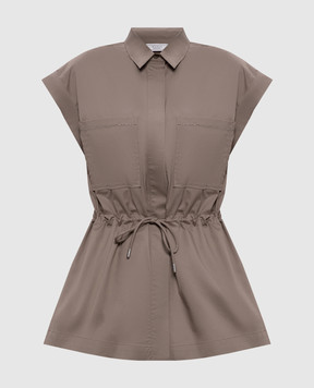 Peserico Brown shirt with monil chain A0681901979