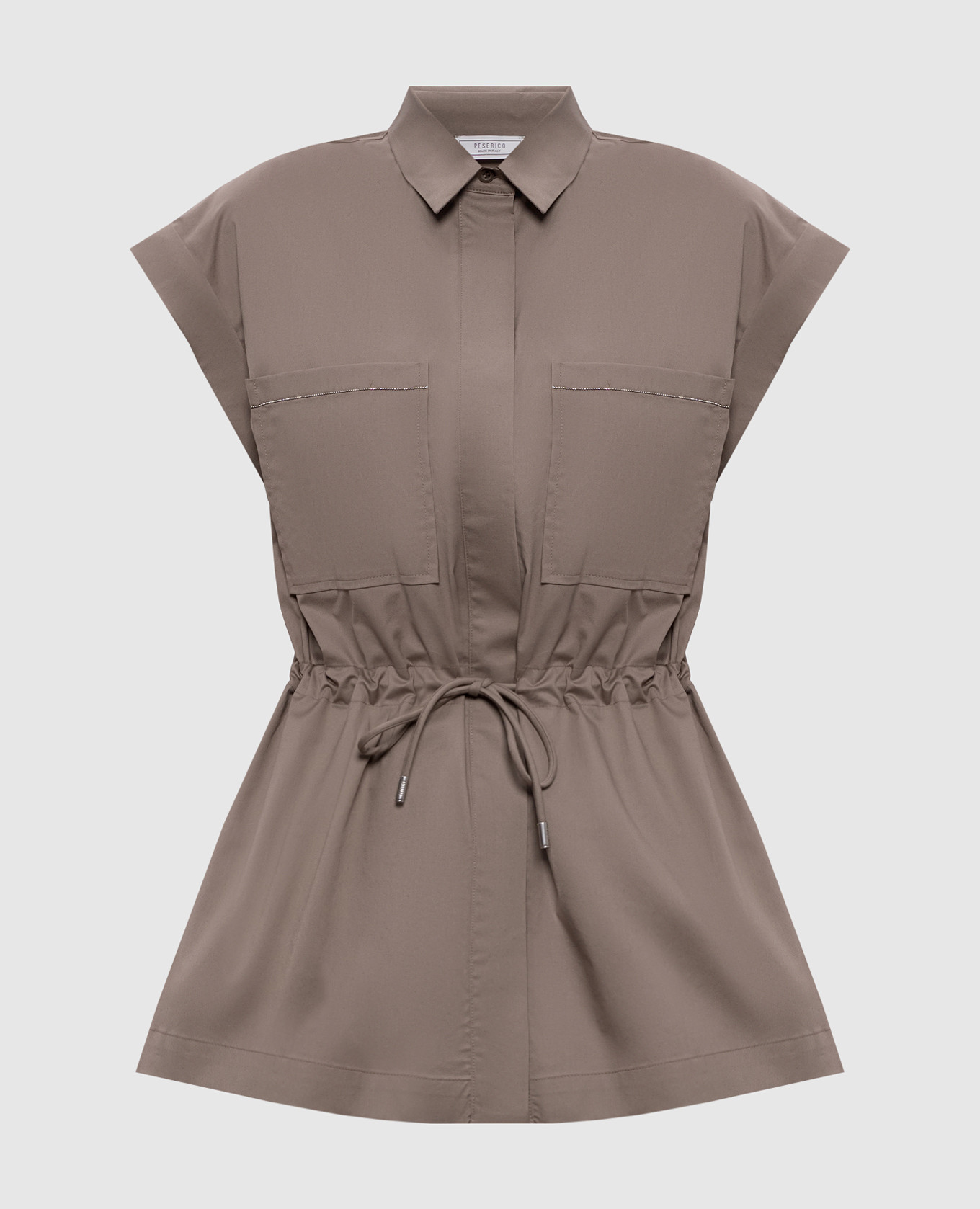 

Brown shirt with monil chain Peserico